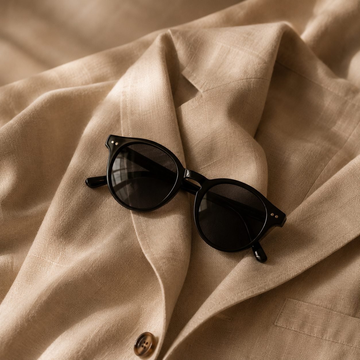 Sunglasses on coat