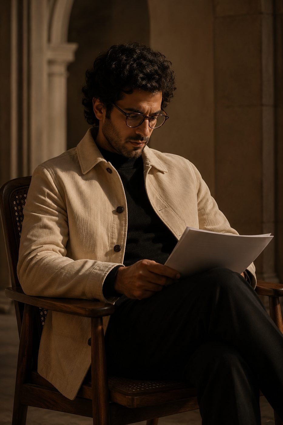 Man seated on chair