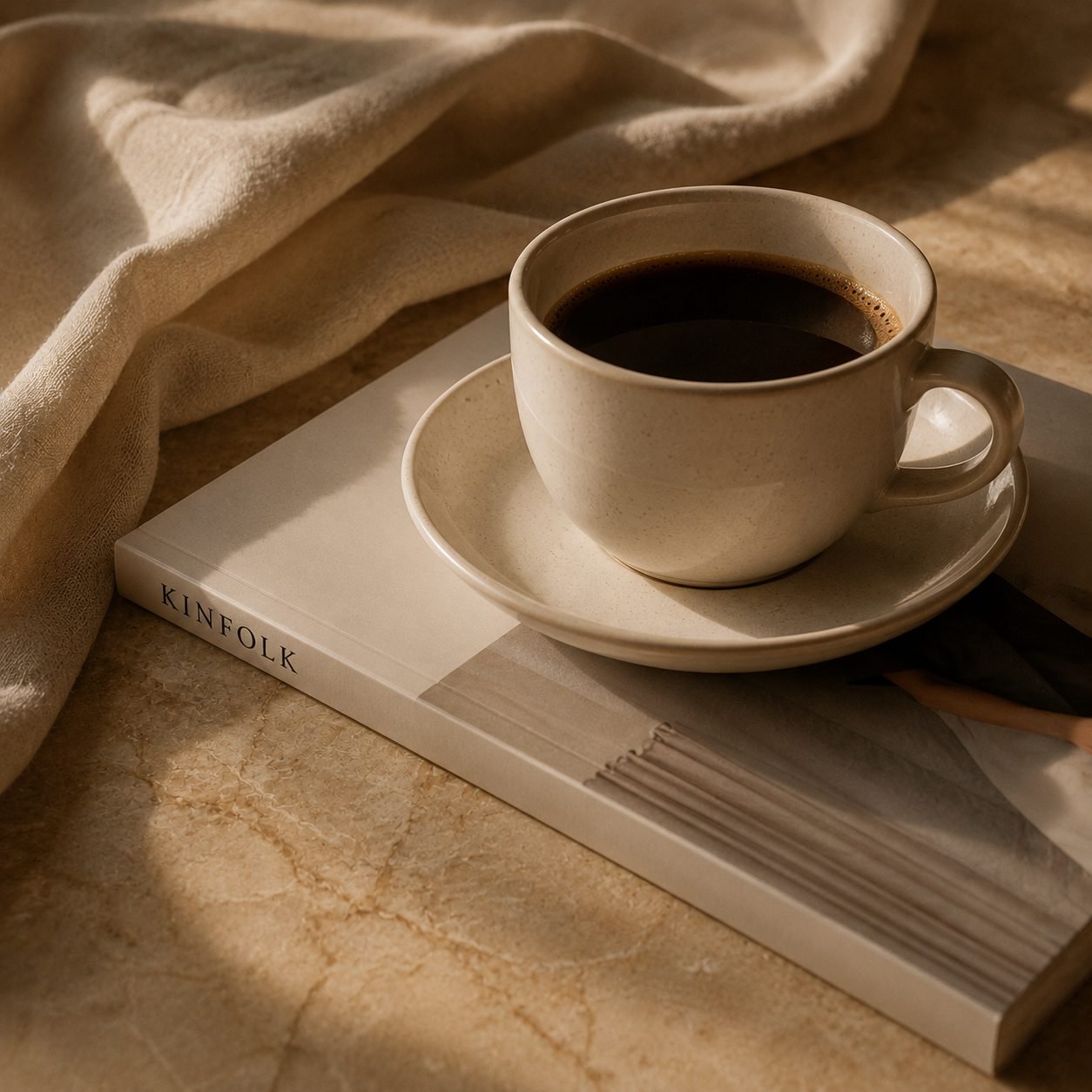 Coffee cup + magazine