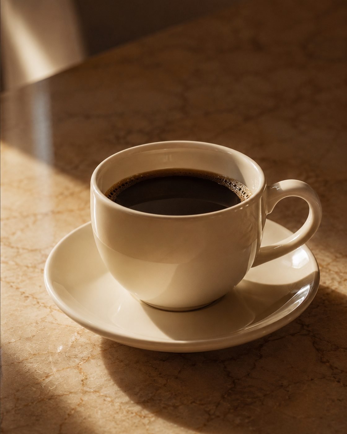 Coffee cup on marble